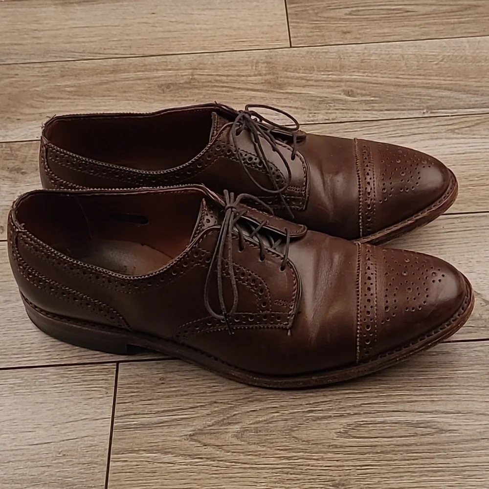 ALLEN‎ EDMONDS Dark Brown Sz 9.5 D Mens Dress Oxford Captoe Shoes